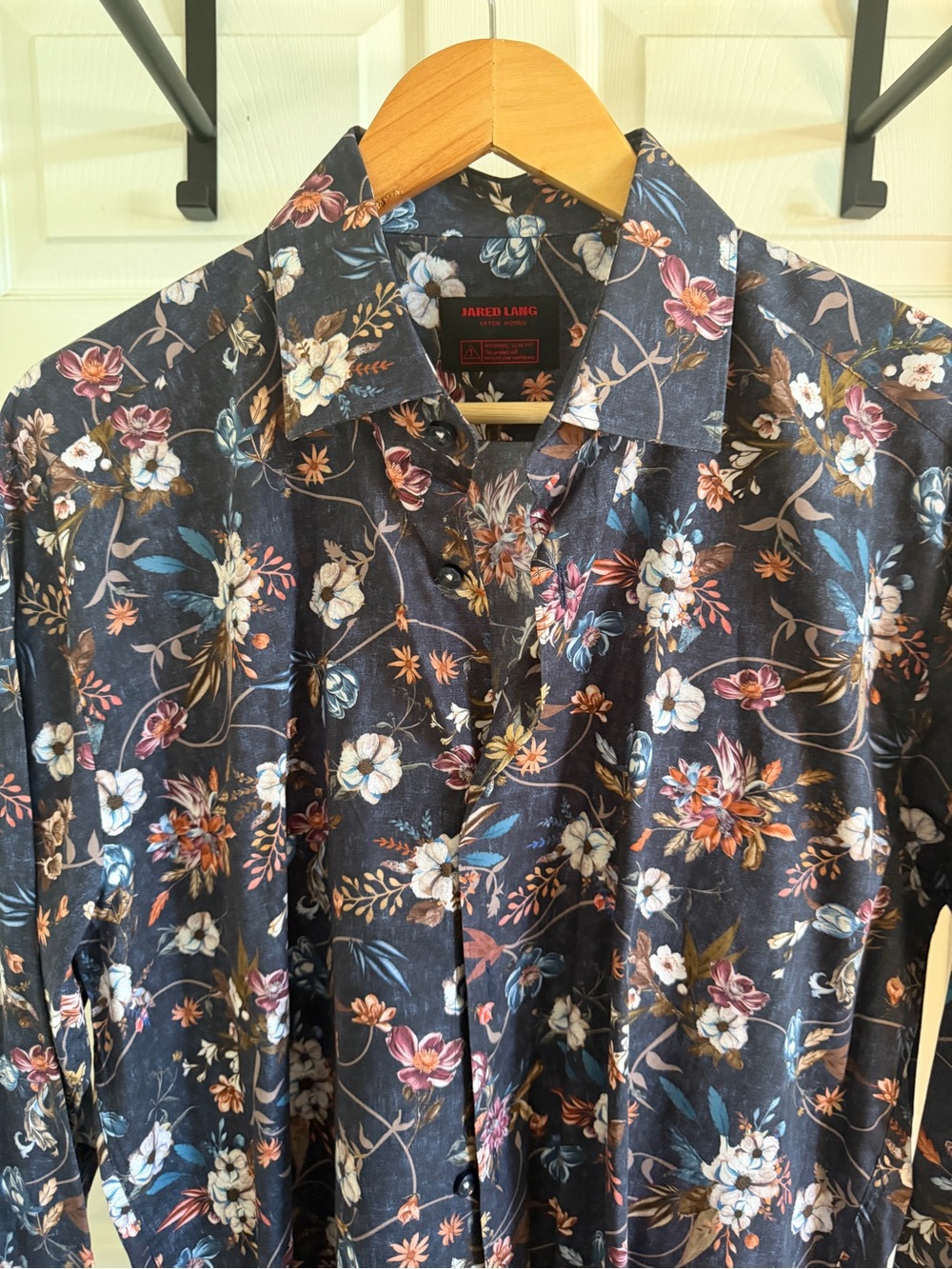 Jared Lang Men's Dark Floral Button-Up Shirt - Navy Floral